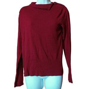 Apostrophe Stretch Women's Medium (10-12) Button Shoulder Red Pullover Sweater